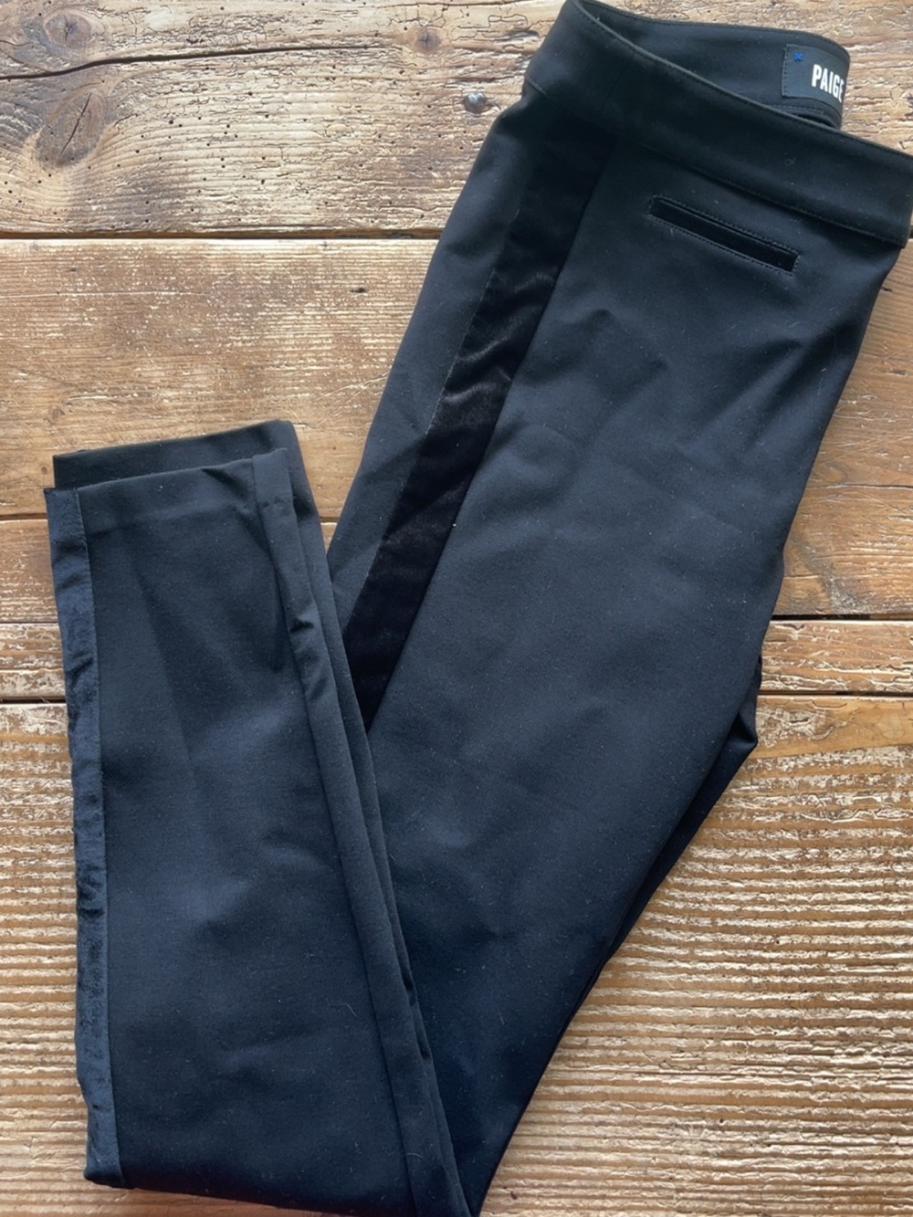 PAIGE Tereza Velvet Side Stripe Pants